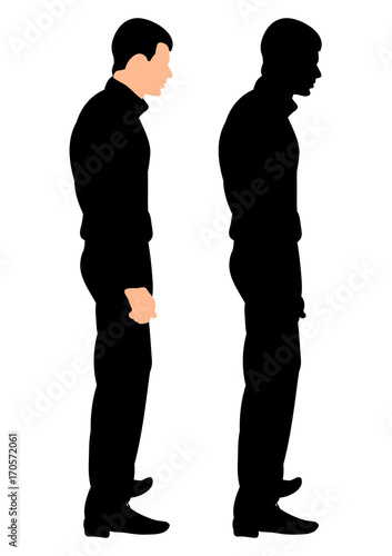 silhouette man standing sideways