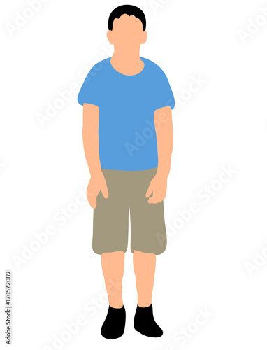 vector, isolated silhouette guy flat style
