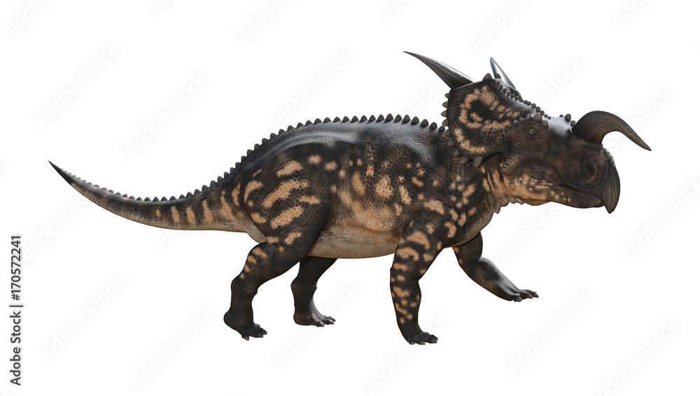3D Rendering Dinosaur Einiosaurus on White