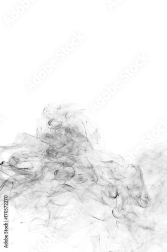 Fototapeta Naklejka Na Ścianę i Meble -  Abstract black smoke on white background, smoke background,black ink background ,black and white ,B&W