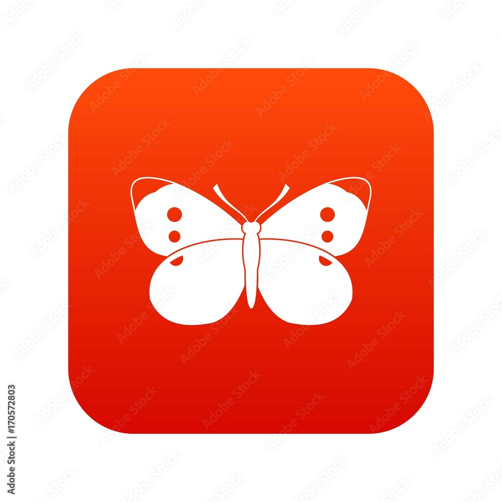 Butterfly icon digital red Butterfly icon digital red