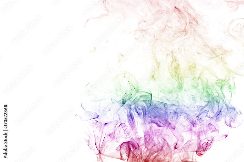 Abstract colorful smoke on white background, smoke background,colorful ink background Abstract colorful smoke on white background, smoke background,colorful ink background
