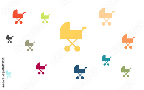 Wallpaper - bunte Buggys - Kinderwagen