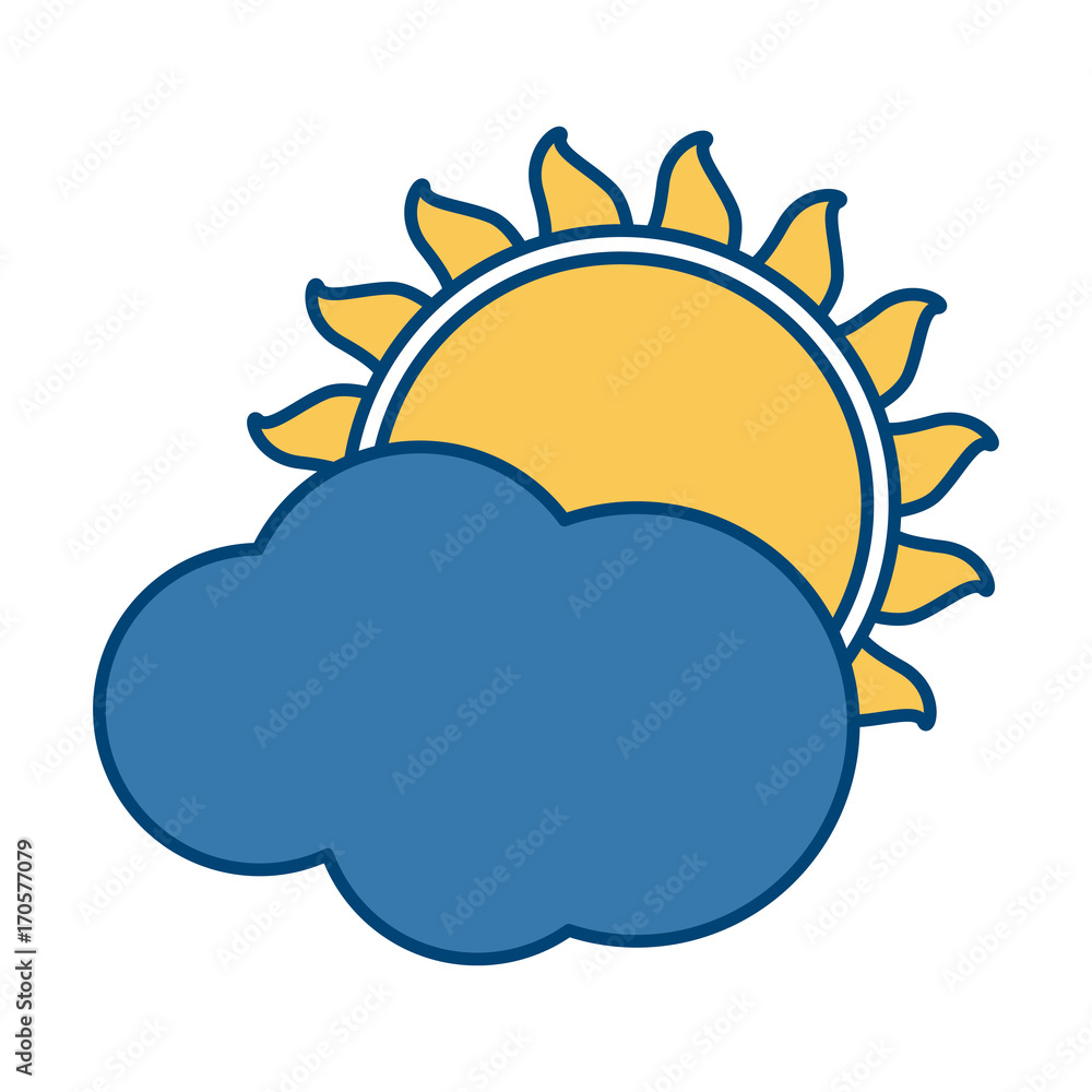 Sun and cloud symbol icon vector illustration graphic design Sun and cloud symbol icon vector illustration graphic design