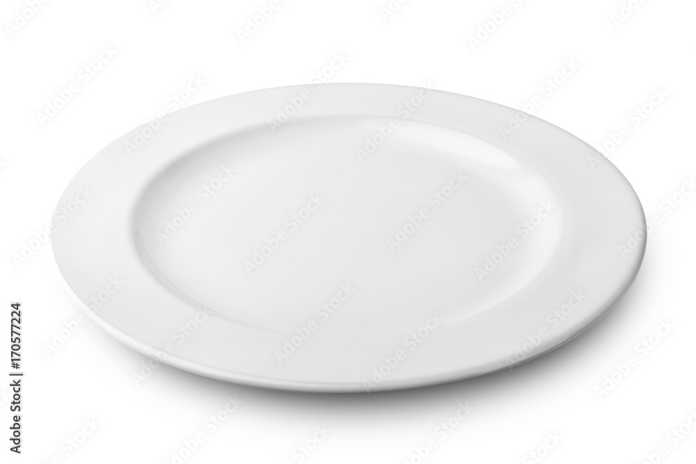 Simple white circular plate with clipping path Simple white circular plate with clipping path
