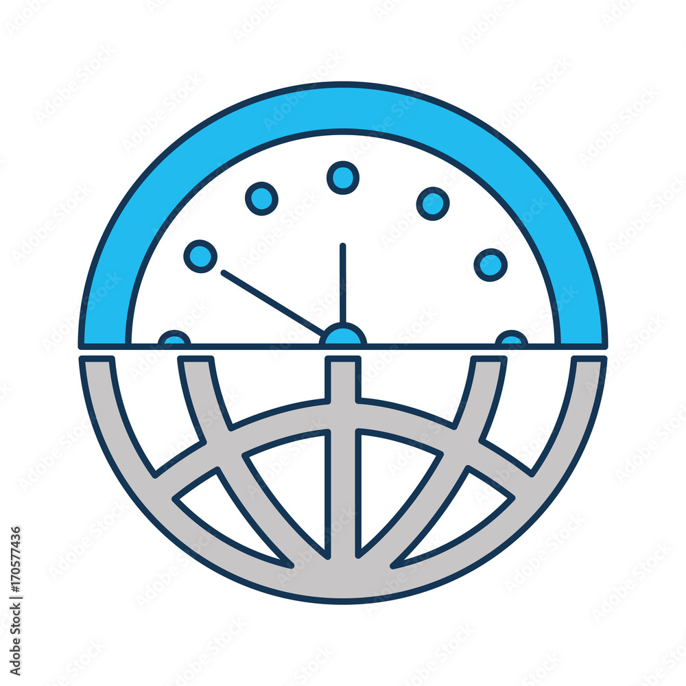half globe plus half clock meaning time management vector illustration half globe plus half clock meaning time management vector illustration