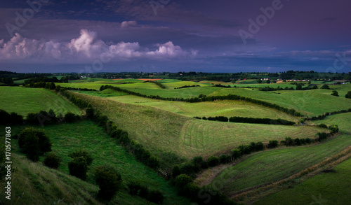 Special Light: in the Blue Hour of that sunrise, a lovely specific light showed up on the fields, Roche Castle, Dundalk, County Louth, Ireland
