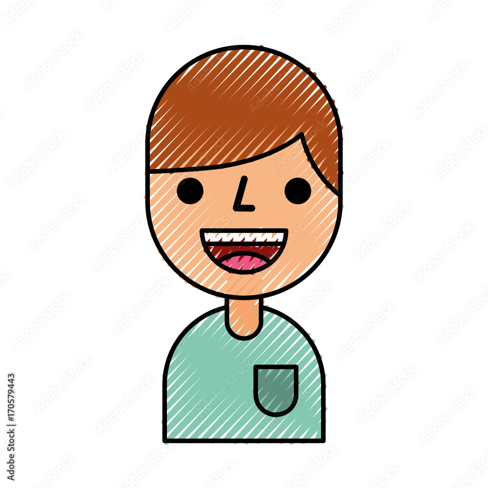 cartoon boy male character avatar portrait vector illustration