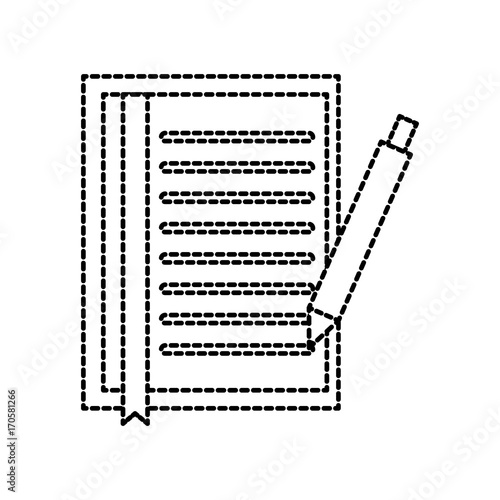 document sheet bookmark and pen office object vector illustration