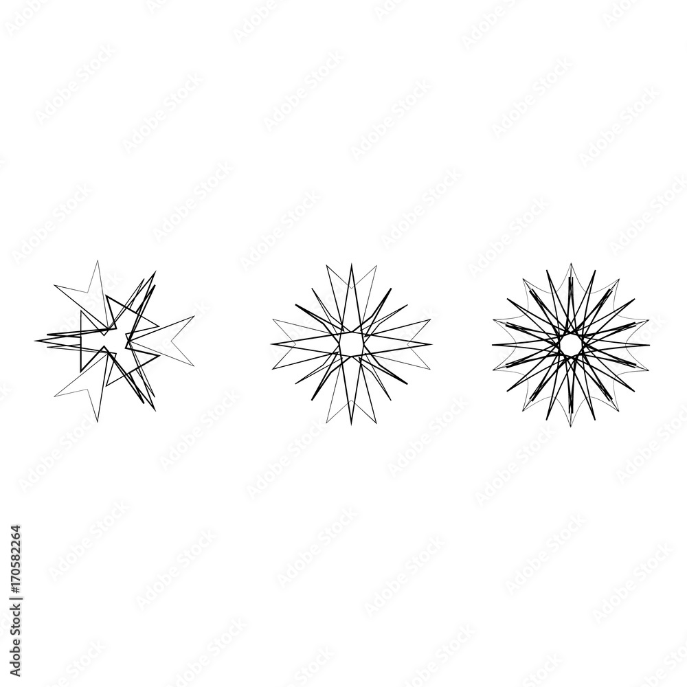 Fototapeta premium Geometric pattern icon star astrology set pentagram