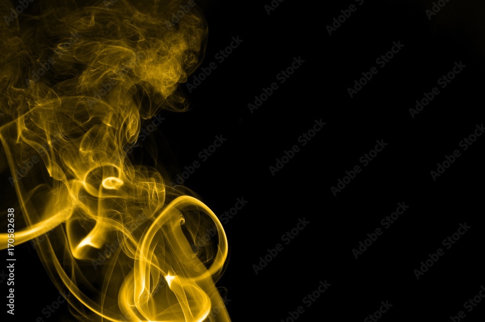 Gold Smoke On Black Backgroundmovement Of Gold Smoke Abstract Gold