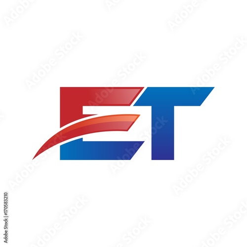 Free Download modern vector initial letters logo swoosh et red blue - GFXLoad