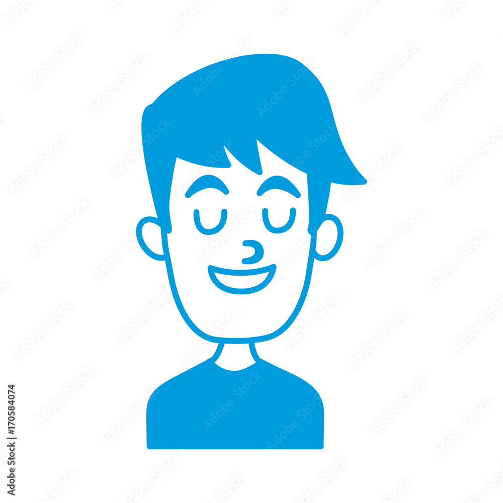 Man smiling with eyes closed icon vector illustration graphic design Man smiling with eyes closed icon vector illustration graphic design