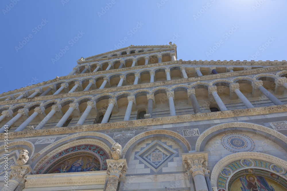 Toskana-Impressionen, Pisa, Dom zu Pisa, Fassadendetail