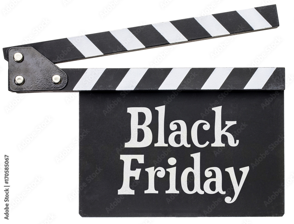 Black Friday text on clapboard
