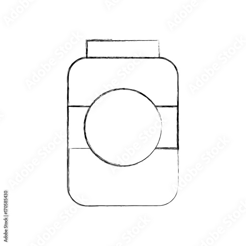 bottle sausage market condiment ingredient icon vector illustration