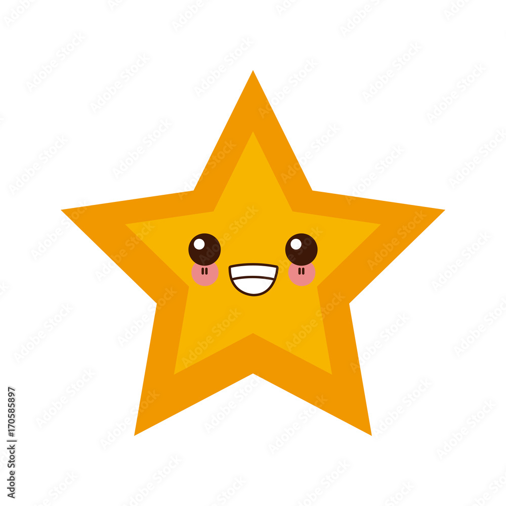 Star shape symbol cute kawaii cartoon icon vector illustration Star shape symbol cute kawaii cartoon icon vector illustration
