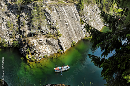 Russia, Ruskeala,  Marble canyon in the summer photo