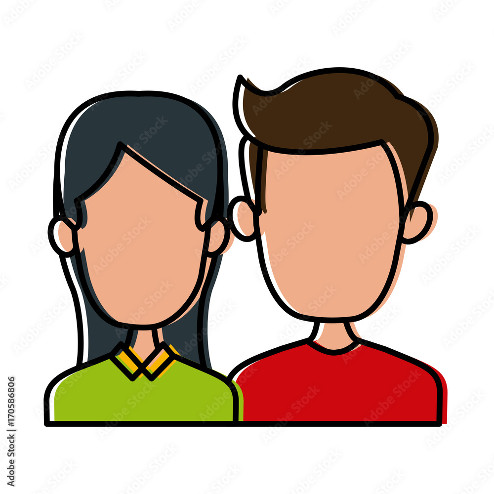 Cute couple cartoon icon vector illustration graphic design Cute couple cartoon icon vector illustration graphic design