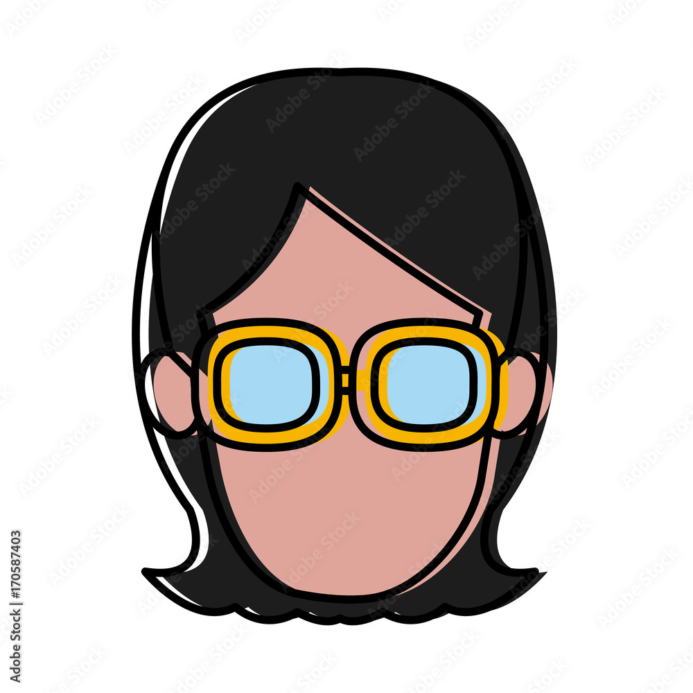 Woman with glasses icon vector illustration graphic design Woman with glasses icon vector illustration graphic design
