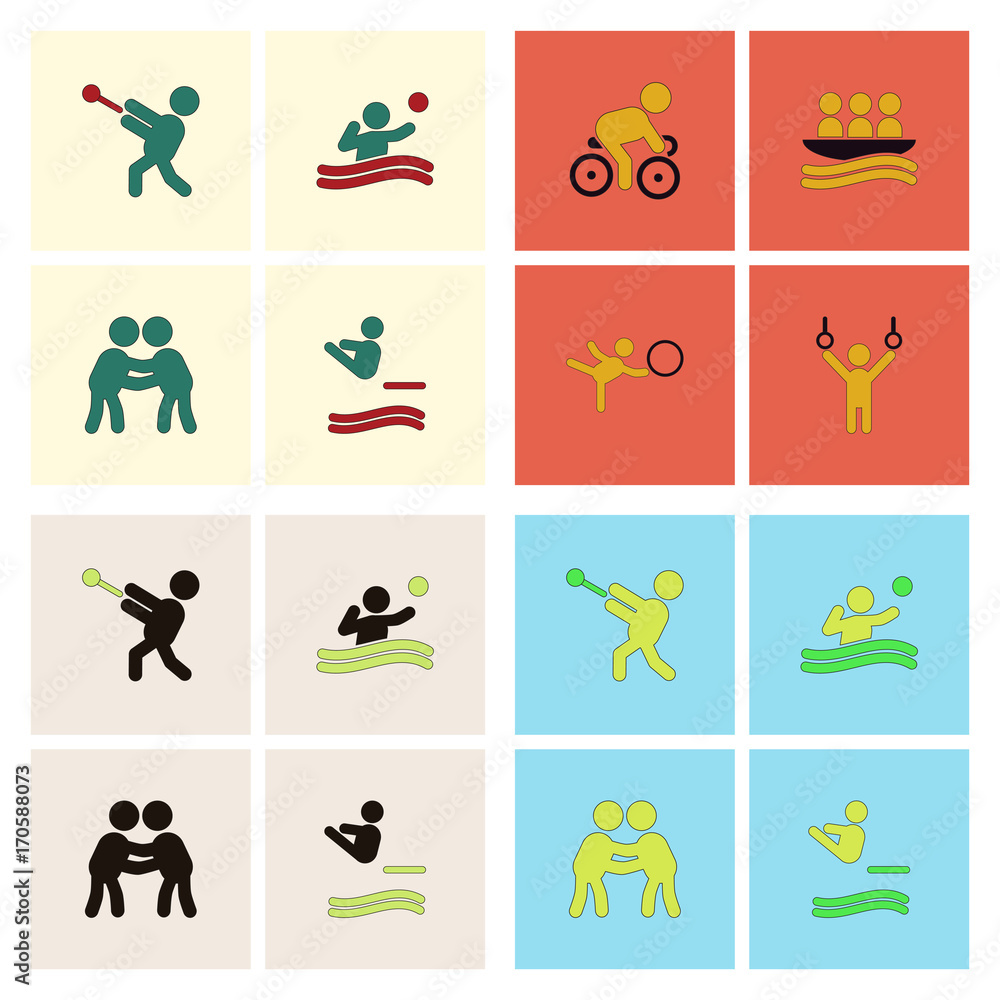 Set of Olympic game design vector