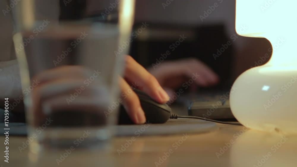Office employee works on a computer Office employee works on a computer