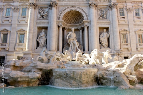 Trevi Fountain with Roman Sculpture Architecture