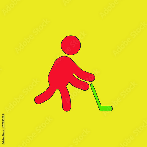 Silhouette of athlete practicing hokey
