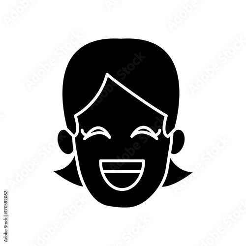 Woman smiling with eyes closed icon vector illustration graphic design © Jemastock