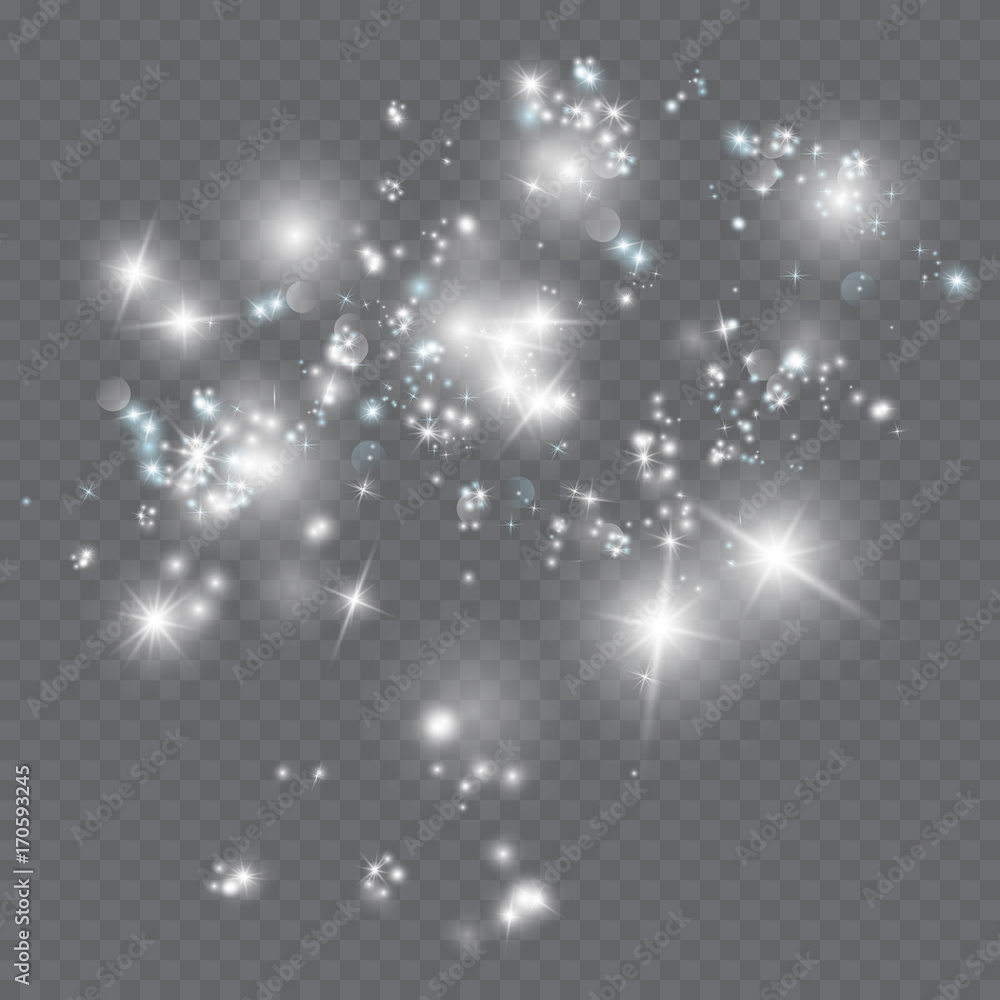 Fototapeta premium Glow light effect. Vector illustration. Christmas flash. dust