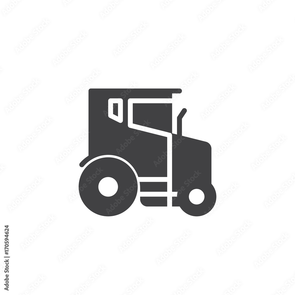Tractor icon vector, filled flat sign, solid pictogram isolated on white. Symbol, logo illustration Tractor icon vector, filled flat sign, solid pictogram isolated on white. Symbol, logo illustration