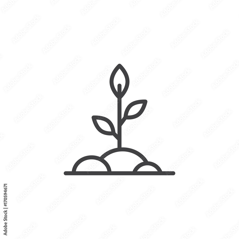 Sprout line icon, outline vector sign, linear style pictogram isolated on white. Symbol, logo illustration. Editable stroke Sprout line icon, outline vector sign, linear style pictogram isolated on white. Symbol, logo illustration. Editable stroke