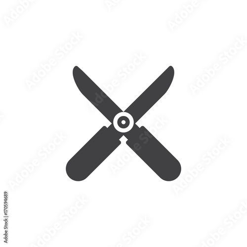 Shears icon vector, filled flat sign, solid pictogram isolated on white. Symbol, logo illustration