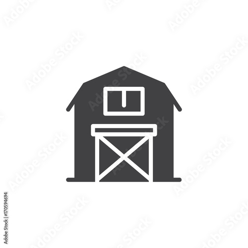 Barn icon vector, filled flat sign, solid pictogram isolated on white. Symbol, logo illustration