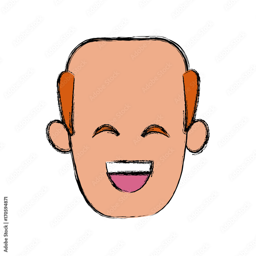 Obraz premium Man smiling with eyes closed icon vector illustration graphic design