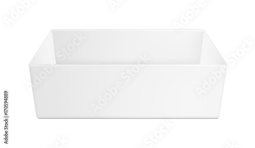 White paper or plastic open box