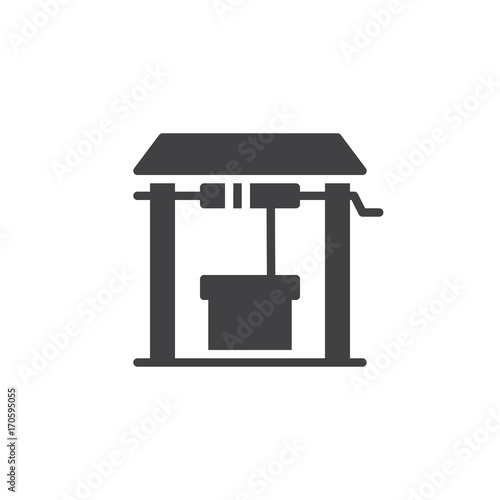 Well icon vector, filled flat sign, solid pictogram isolated on white. Symbol, logo illustration