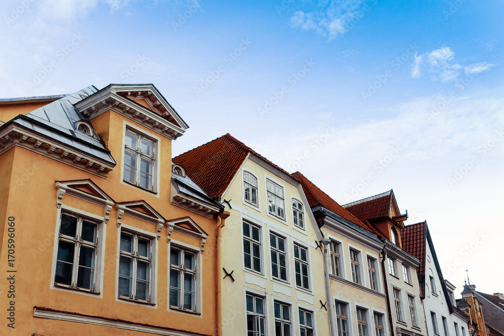 antique building view in Old Town Tallinn, Estonia antique building view in Old Town Tallinn, Estonia