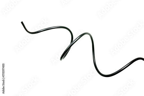 Obraz na płótnie black wire isolated on a white background abstraction.