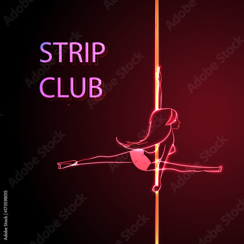 Girl on the pylon strip bar