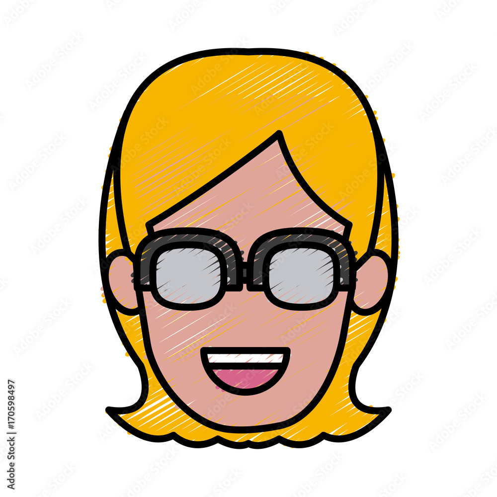 Woman with glasses icon vector illustration graphic design Woman with glasses icon vector illustration graphic design
