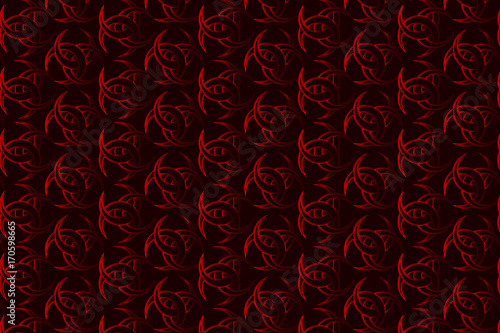 Triple Horn of Odin - vector pattern , Three crescent pattern, 
Wiccan symbols pattern