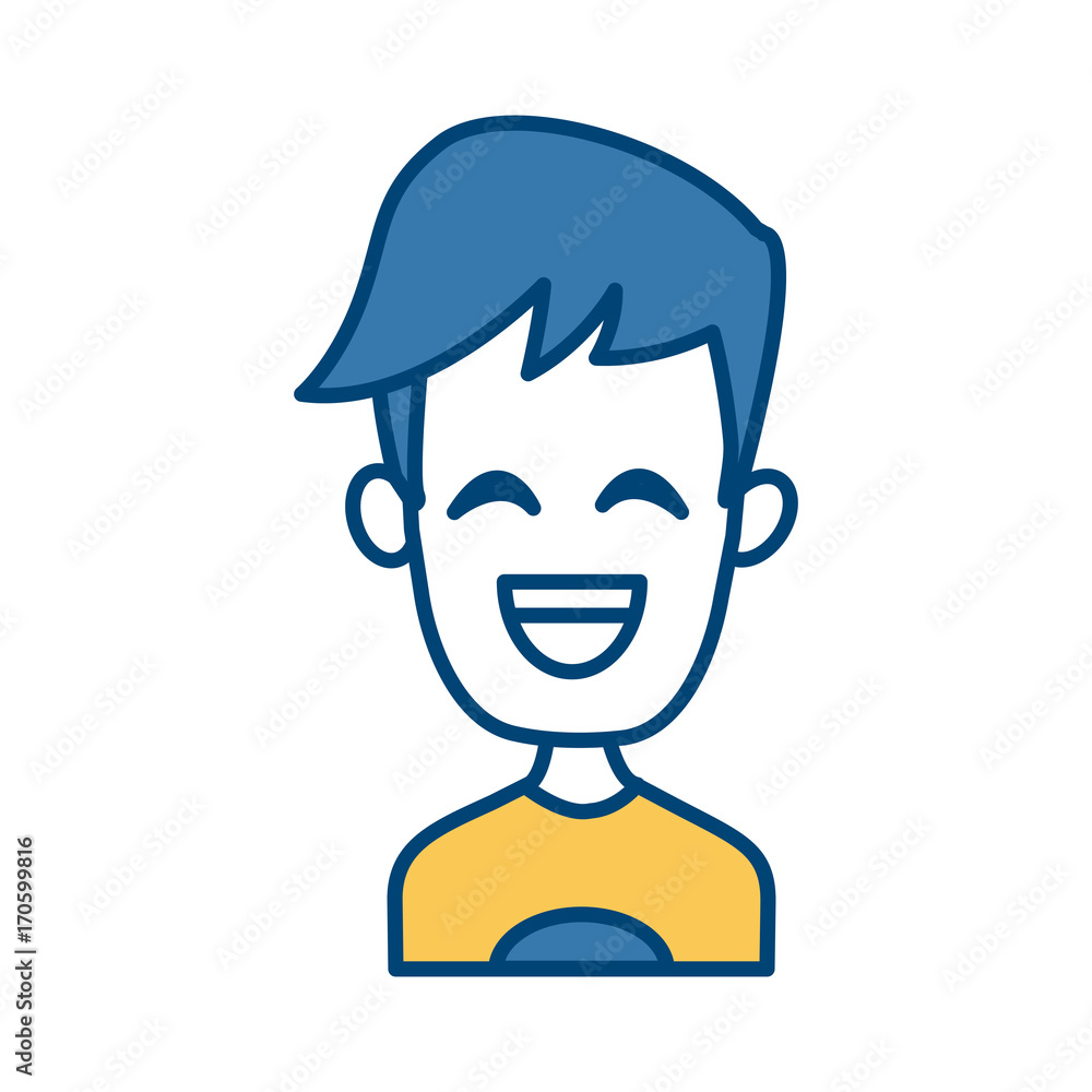 Man smiling with eyes closed icon vector illustration graphic design Man smiling with eyes closed icon vector illustration graphic design