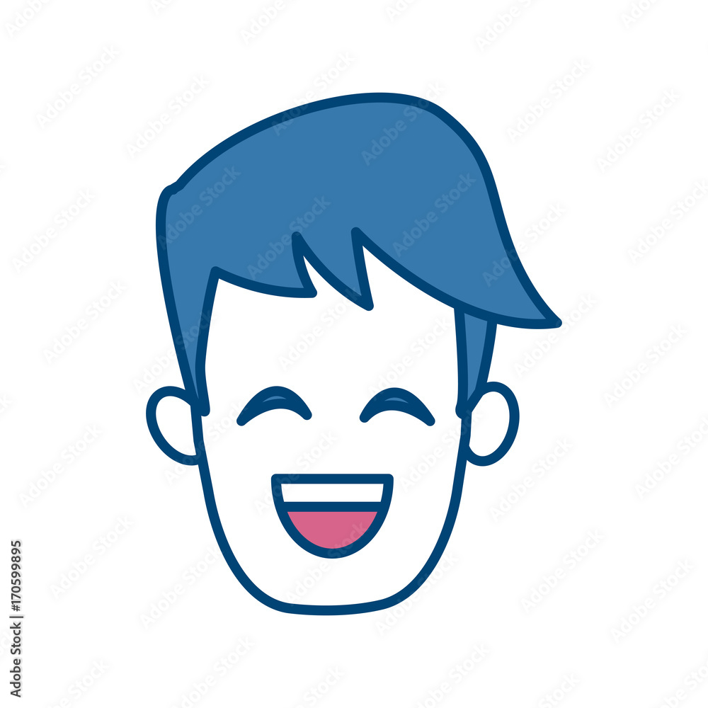 Man smiling with eyes closed icon vector illustration graphic design Man smiling with eyes closed icon vector illustration graphic design