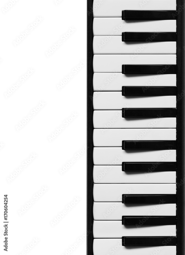 Piano keyboard. Musical flat background.