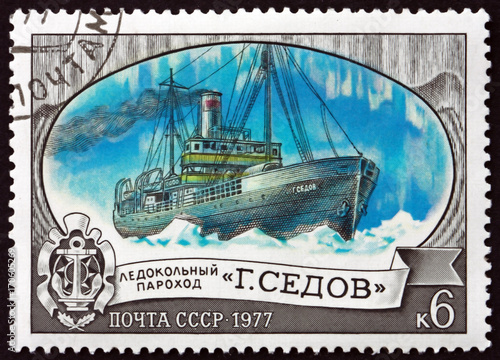 Postage stamp Russia 1977 Georgiy Sedov, Icebreaker photo