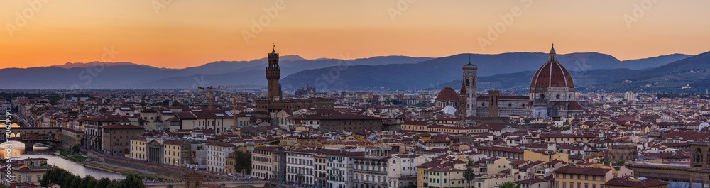 florence at night in sunset