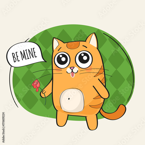 Cute cat in love