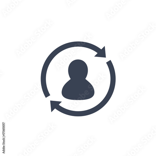 Returning customer icon on white