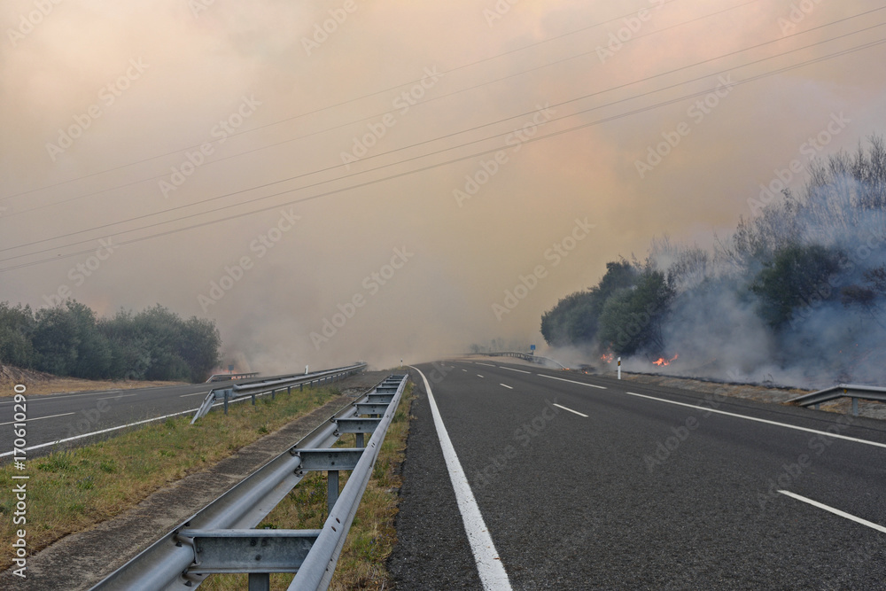 fire near the Galician town of Verin,Spain